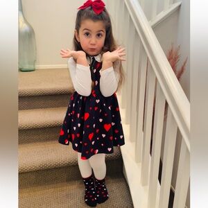 Janie&Jack Heart Ponte Dress w/ socks